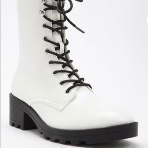 White forever 21 combat boots